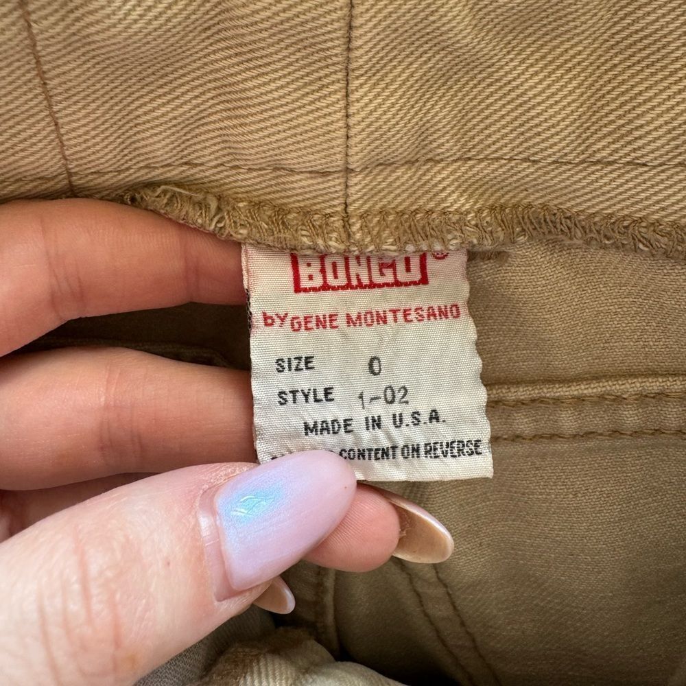 Vintage BONGO High Waisted Mom Jeans Sz‎ 0 Cream Tan Contrast Stitch Western - Picture 4 of 11